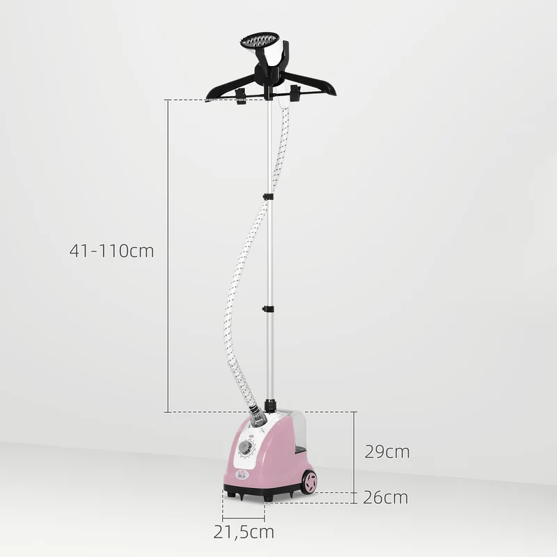 Défroisseur vapeur vertical vêtements 26 x 21,5 x 29 cm chauffe rapide 38 s réservoir 1,4 L pratique moderne en PP rose 21_0005952