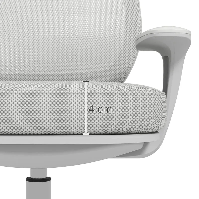 Chaise de bureau 55 x 48 x 94,5 cm assise respirante hauteur réglable 44 à 56 cm moderne design épuré en polyester gris 21_0006259