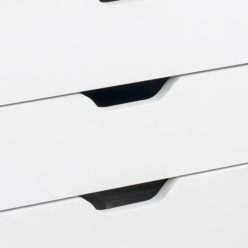 Caisson de bureau 47,5 x 39,5 x 90 cm 7 tiroirs roulettes freinées rangement utile design en panneau de particules blanc 21_0006389