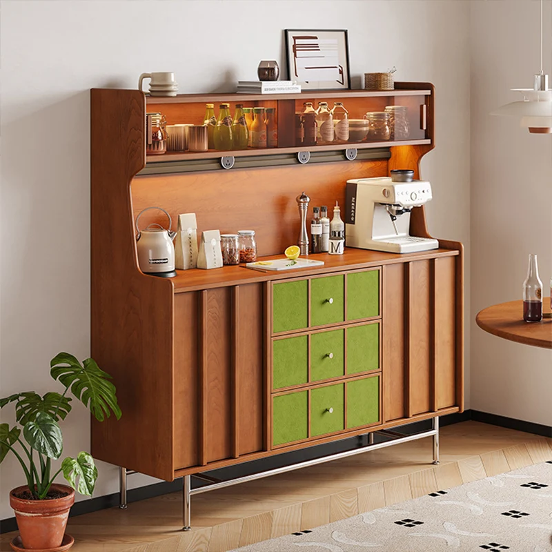 Traditional Vintage Rectangular Medium Density Fiberboard Stainless Steel Storage Cabinet 2-Cabinet For Living Room
