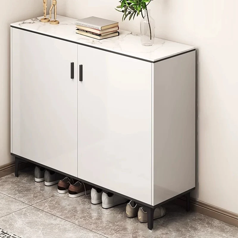 Contemporary Luxury Rectangular MDF Metal Shoe Storage 4-Tier For Entryways