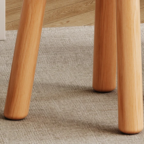 Modern Minimalist Flower-shaped Synthetic Fabric Lamb Fleece Beech Wood Solid Wood Plywood Low Stool For Living Room