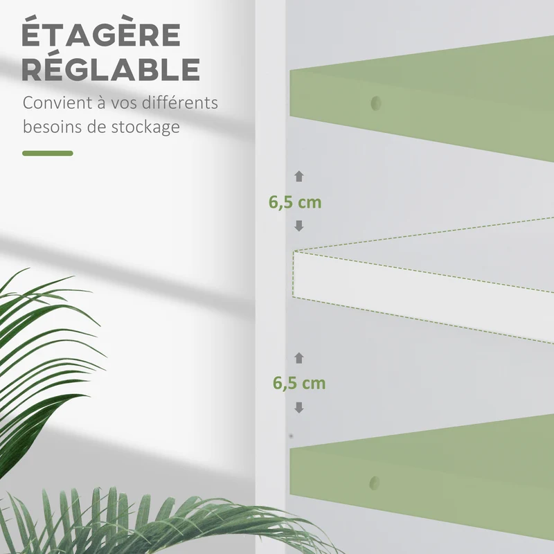 Bibliothèque étagère 60 x 24 x 63 cm rangement modulable gain de place style moderne en panneau de particules blanc 21_0002499