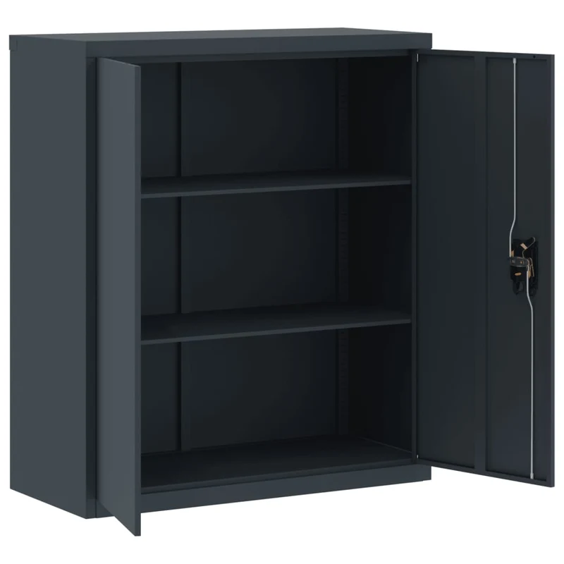 Caissons à tiroirs meuble de bureau portes verrouillables 90 x 40 x 105 cm acier anthracite DEC024503