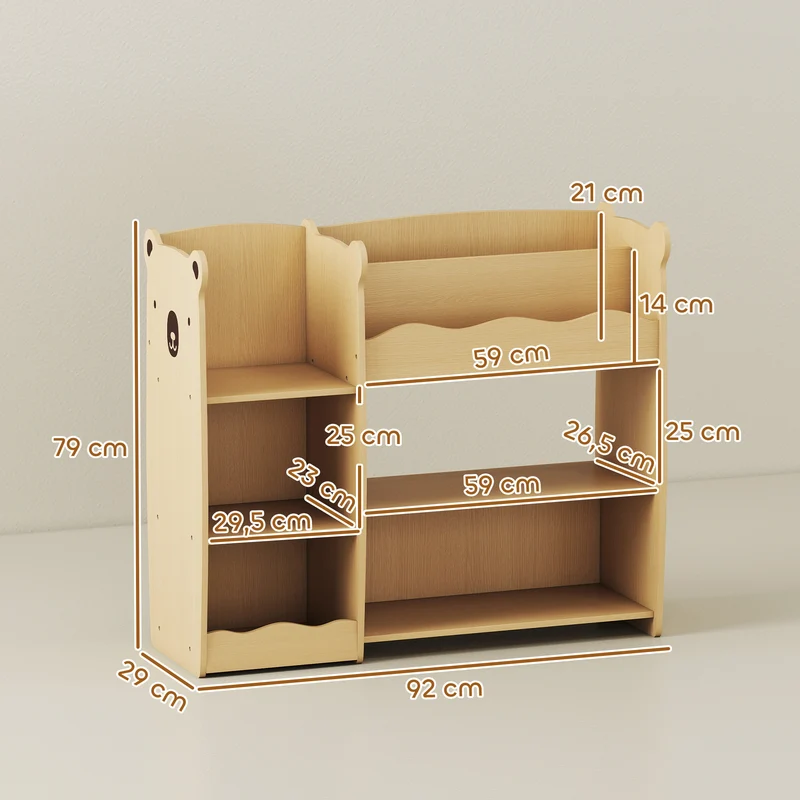 Meuble de rangement enfant 92 x 29 x 79 cm rangement organisé favorise autonomie design scandinave moderne en MDF naturel 21_0000174