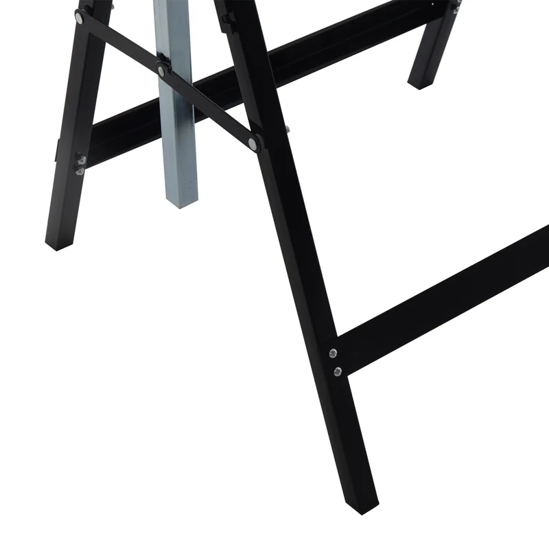 Lot de 2 tréteaux pliables télescopiques 68 x 58 x 80 cm réglables 80-130 cm charge 200 kg industriel en acier noir 21_0007079