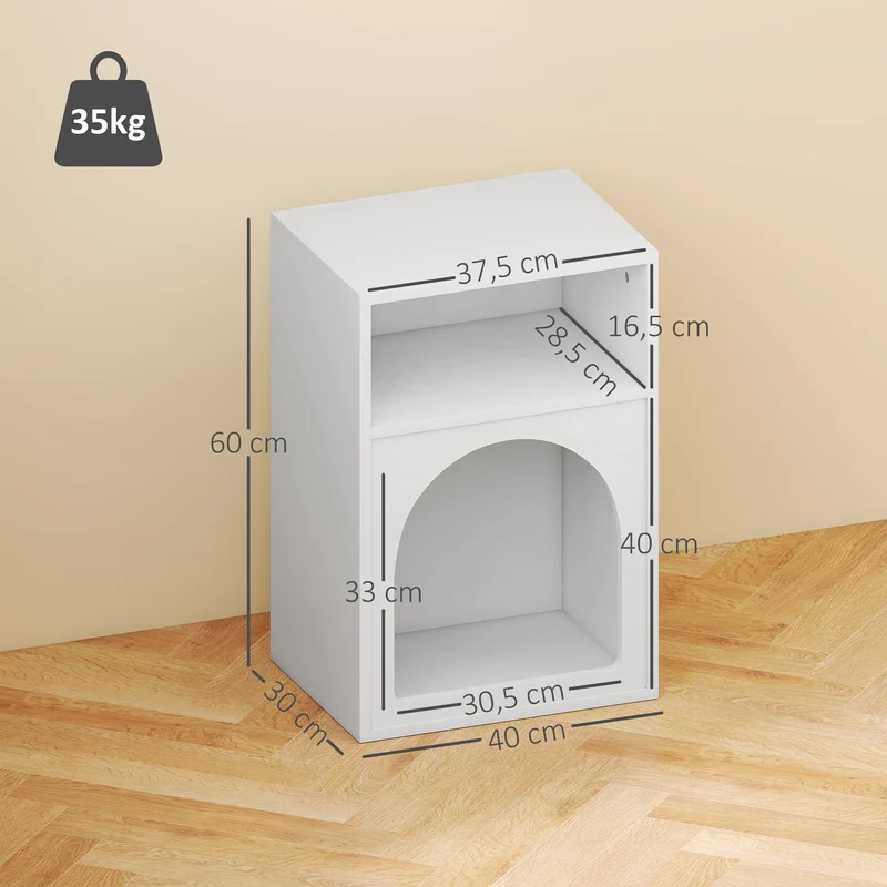 Lot de 2 tables de chevet arqué usage chevet 40 x 30 x 60 cm rangements ouverts design épuré scandinave en MDF blanc 21_0003737