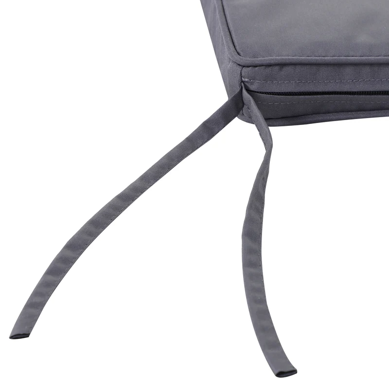 Lot de 2 coussins de chaise de jardin 45 x 45 x 5 cm mousse haute densité déhoussable moderne en polyester gris foncé 21_0004637