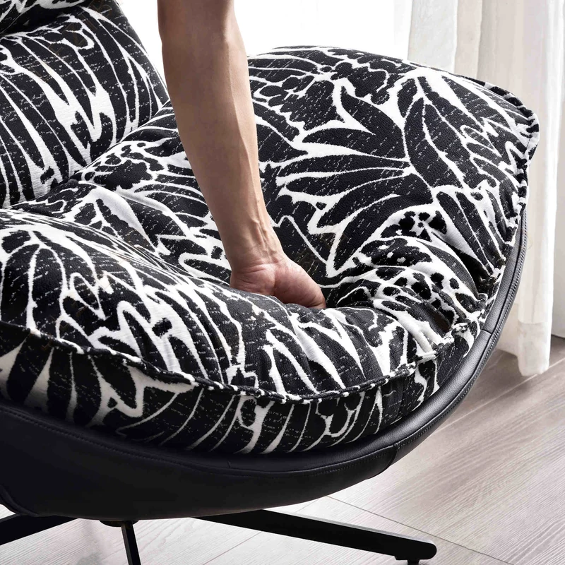 Traditional Rustic Detachable Design Accent Chair - Sturdy 360° Silent Rotation Leisure Chair For Living Room & Bedroom