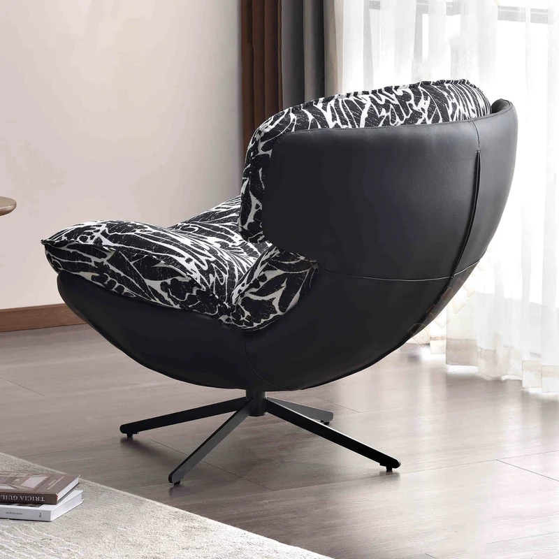 Traditional Rustic Detachable Design Accent Chair - Sturdy 360° Silent Rotation Leisure Chair For Living Room & Bedroom