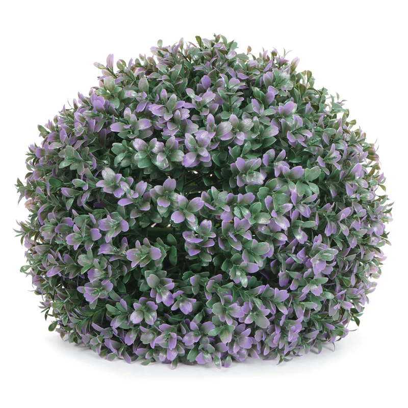 Boule de buis artificiel en forme de topiaire décoration intérieur ou extérieur diamètre 35 cm violet 04_0006007