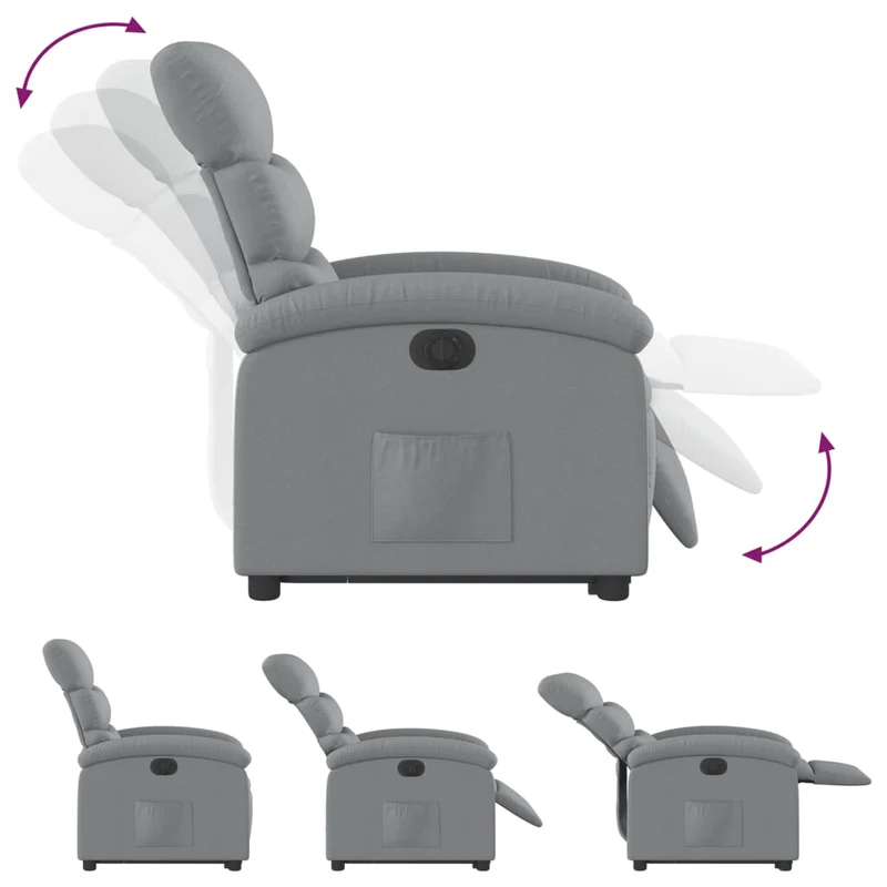 Fauteuil relax TV fonction de levage électrique très confortaben tissu gris clair DEC028318