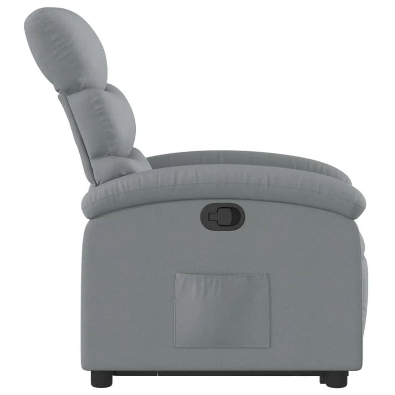 Fauteuil relax TV rembourrage confortable fonction de levage électrique en tissu gris clair DEC027901