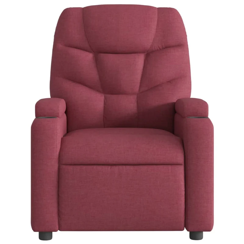 Fauteuil de relaxation TV fonction massage inclinable 6 points de massage en tissu rouge bordeaux DEC027091