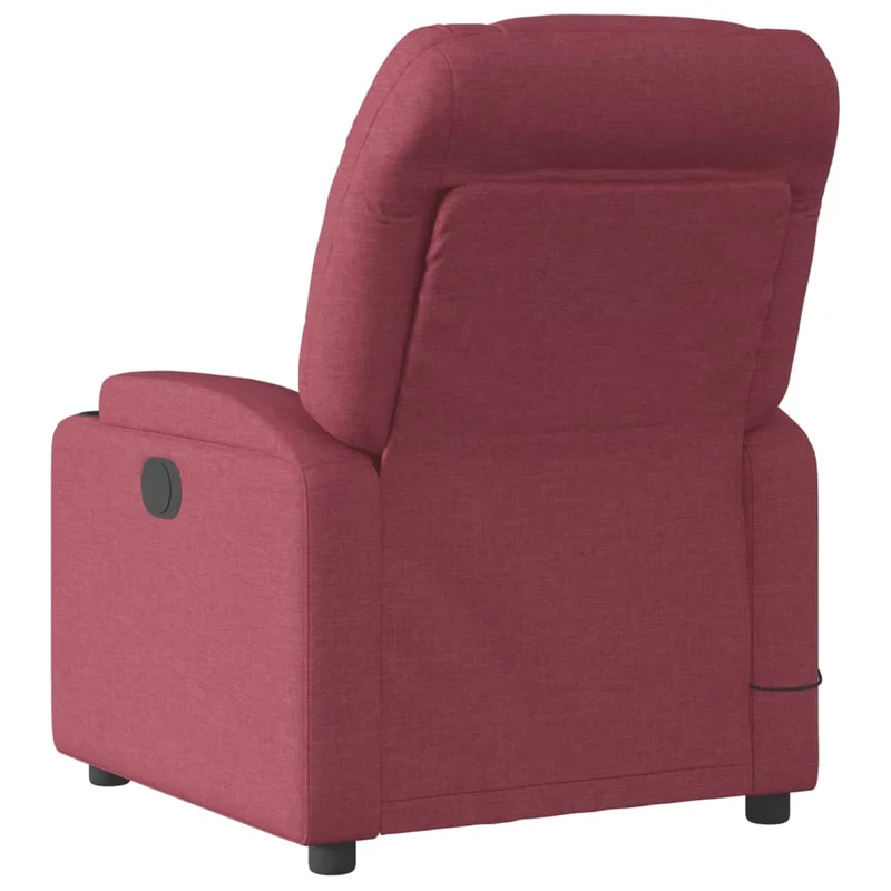 Fauteuil de relaxation TV fonction massage inclinable 6 points de massage en tissu rouge bordeaux DEC027091