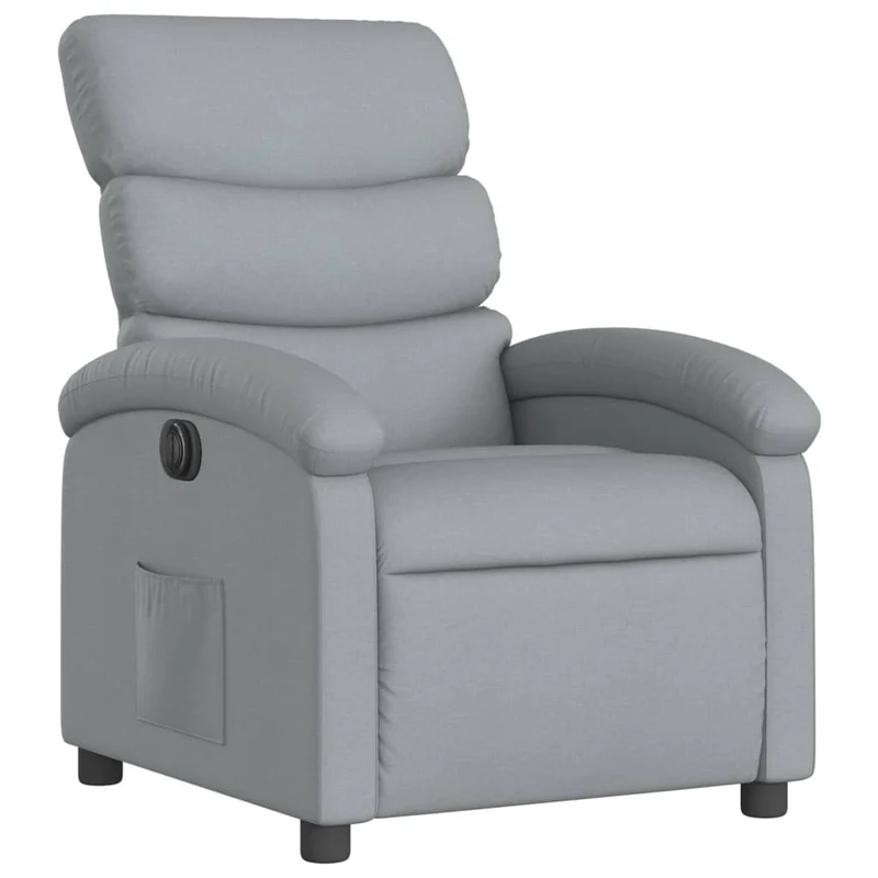 Fauteuil relax TV fonction d'inclinaison électrique très confortable en tissu gris clair DEC028324