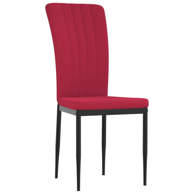 Set de 2 chaises de salle à manger design moderne coutures décoratives en tissu rouge bordeaux DEC025584