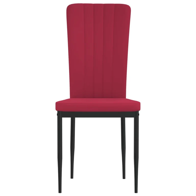 Set de 2 chaises de salle à manger design moderne coutures décoratives en tissu rouge bordeaux DEC025584