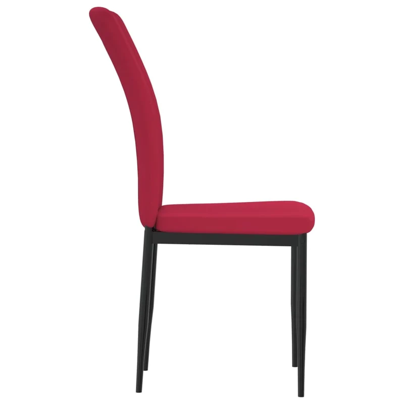 Set de 2 chaises de salle à manger design moderne coutures décoratives en tissu rouge bordeaux DEC025584