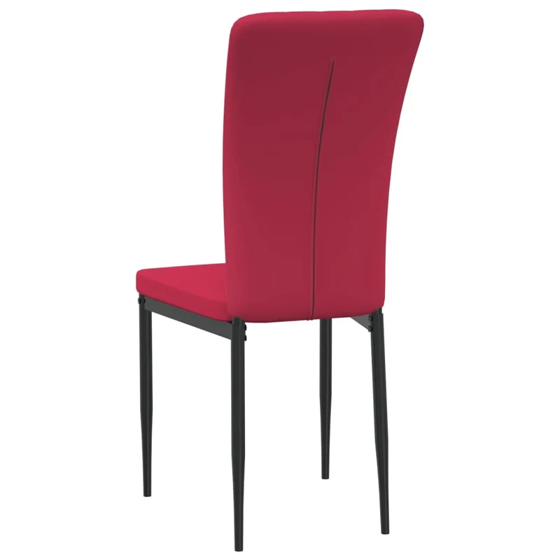 Set de 2 chaises de salle à manger design moderne coutures décoratives en tissu rouge bordeaux DEC025584