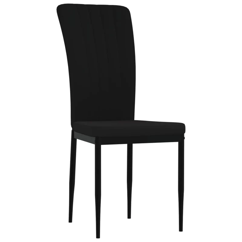 Set de 2 chaises de salle à manger cuisine en tissu velours noir cadre en fer DEC025562