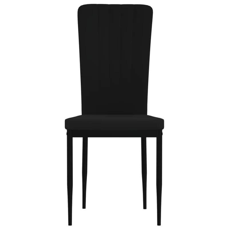 Set de 2 chaises de salle à manger cuisine en tissu velours noir cadre en fer DEC025562