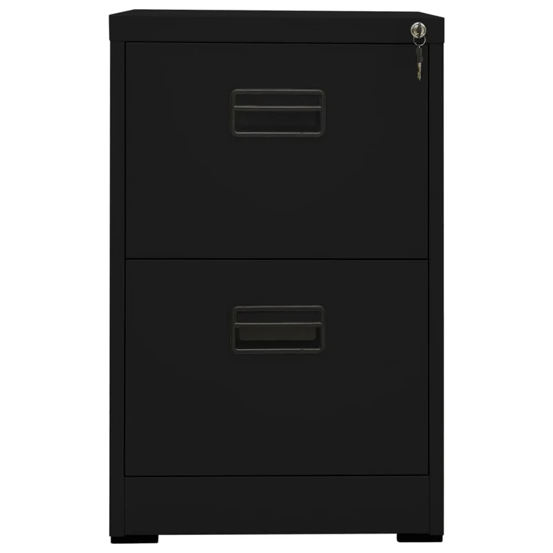 Caissons à tiroirs meuble de bureau avec 2 tiroirs 46 x 62 x 72,5 cm acier noir DEC024587
