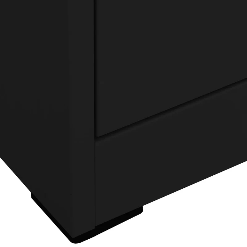 Caissons à tiroirs meuble de bureau avec 2 tiroirs 46 x 62 x 72,5 cm acier noir DEC024587