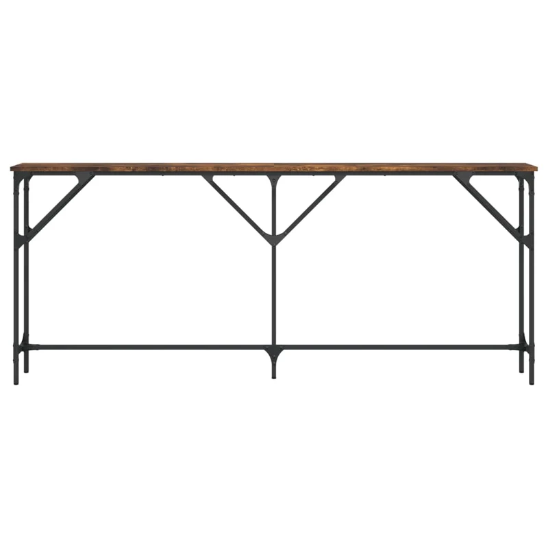 Table d'appoint console pratique pour une entrée organisée 180 x 23 x 75 cm bois d'ingénierie marron et métal DEC031793