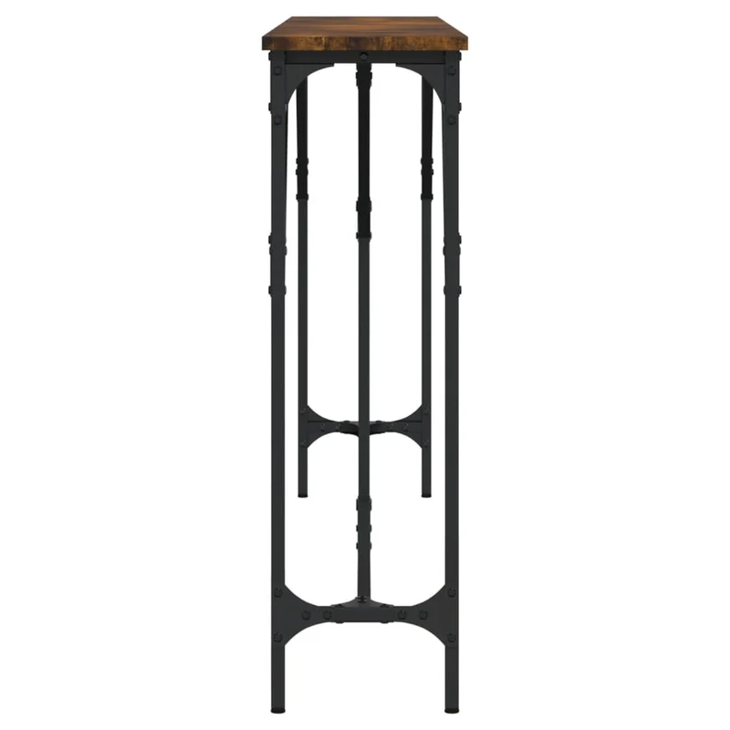 Table d'appoint console pratique pour une entrée organisée 180 x 23 x 75 cm bois d'ingénierie marron et métal DEC031793