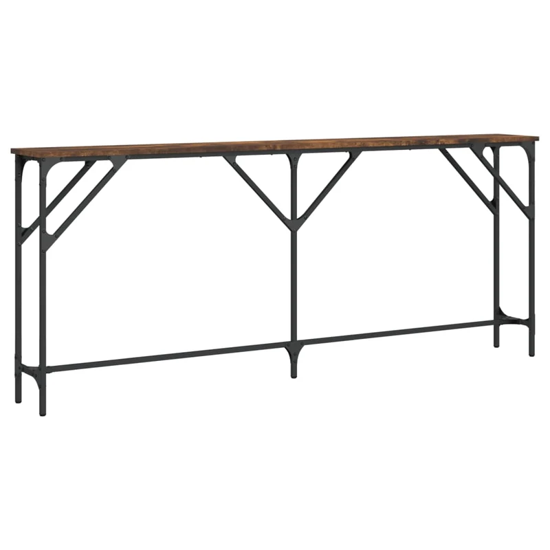 Table d'appoint console pratique pour une entrée organisée 180 x 23 x 75 cm bois d'ingénierie marron et métal DEC031793