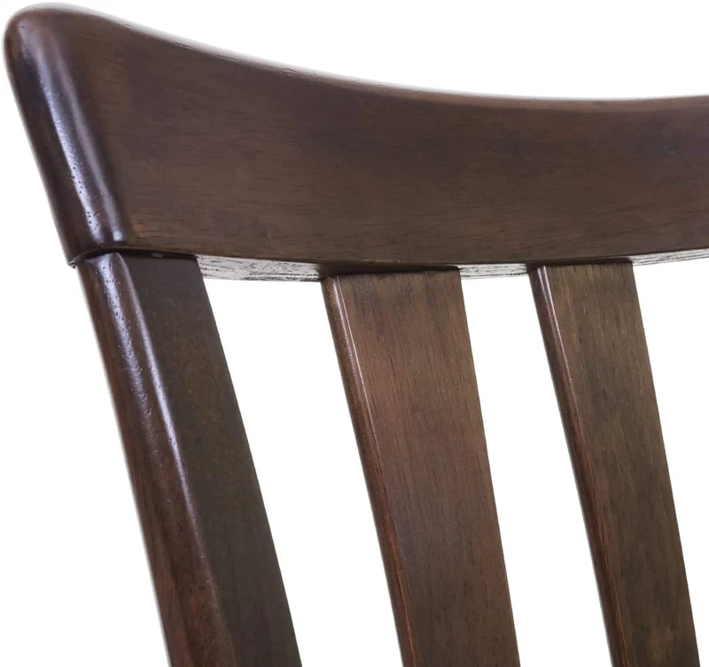 Lot de 6 chaises de salle à manger en bois massif marron foncé et assise en tissu crème CDS04664