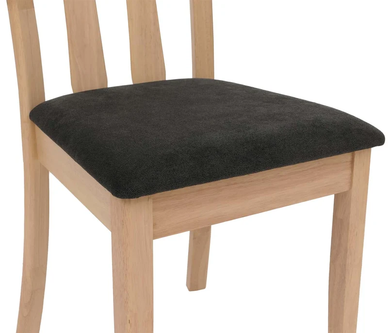 Lot de 2 chaises de salle à manger hauteur 96 cm dossier haut style sobre et élégant en tissu noir et bois massif naturel 04_0009072