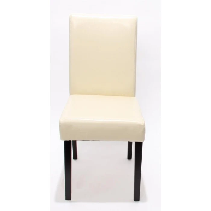 Lot de 6 chaises de salle à manger synthétique crème pieds foncés CDS04242