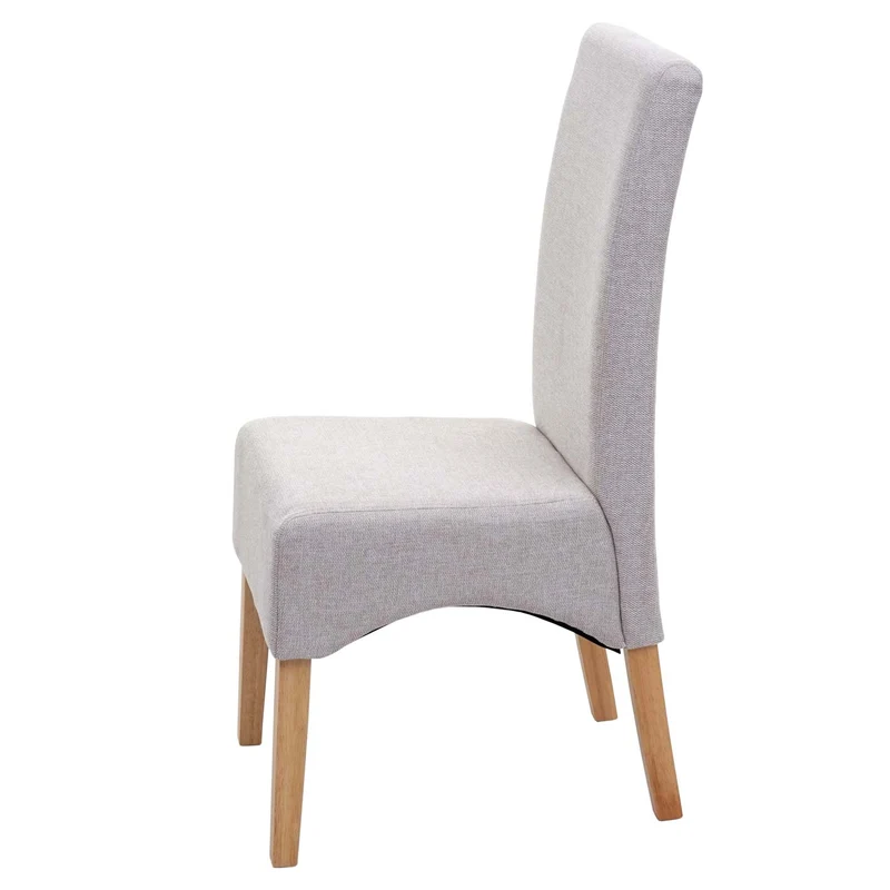 Lot de 2 chaises de salle à manger cuisine Latina design élégant tissu crème beige 04_0000243