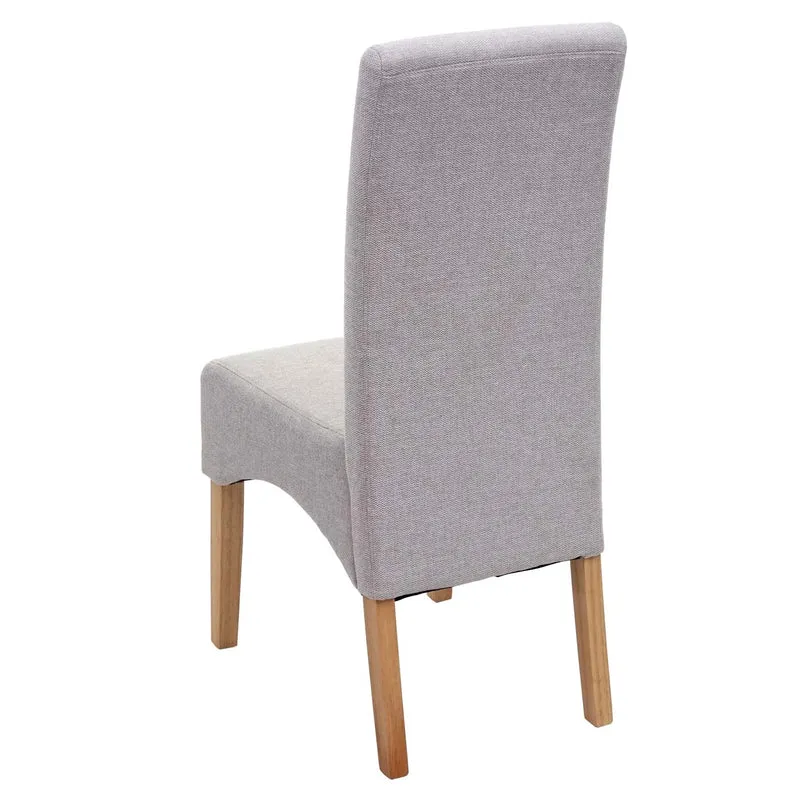 Lot de 2 chaises de salle à manger cuisine Latina design élégant tissu crème beige 04_0000243