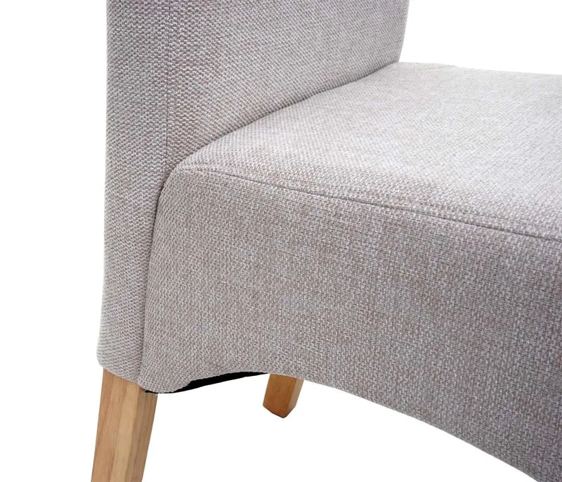 Lot de 2 chaises de salle à manger cuisine Latina design élégant tissu crème beige 04_0000243