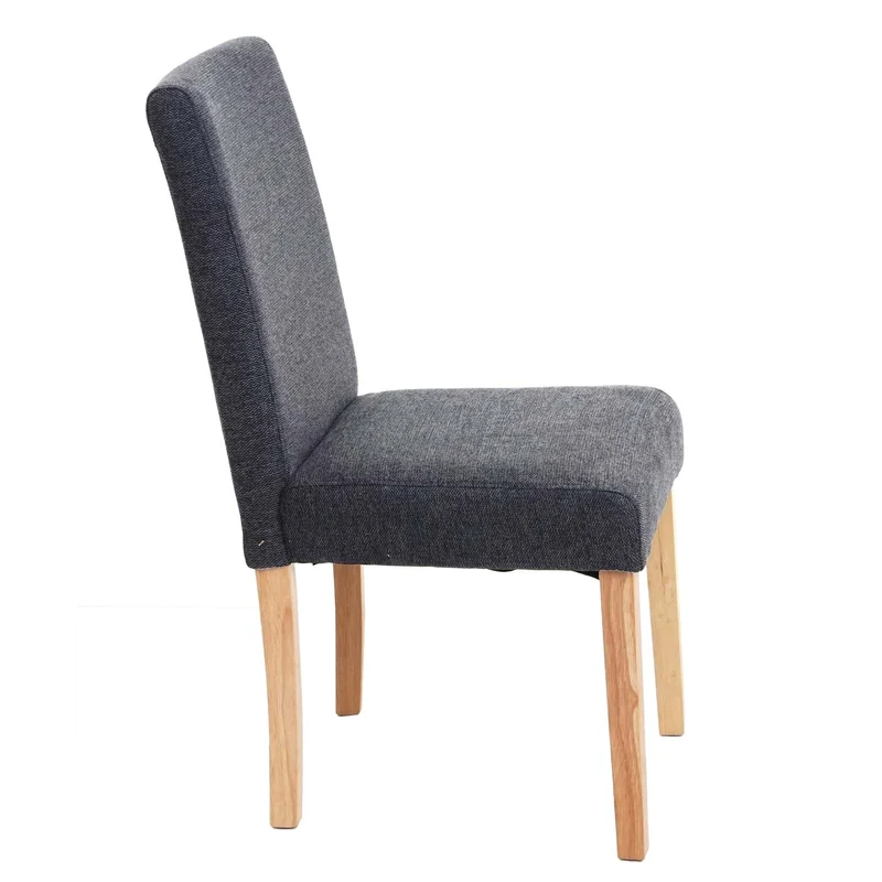 Lot de 4 chaises de salle à manger en tissu gris foncé pieds clairs CDS04562