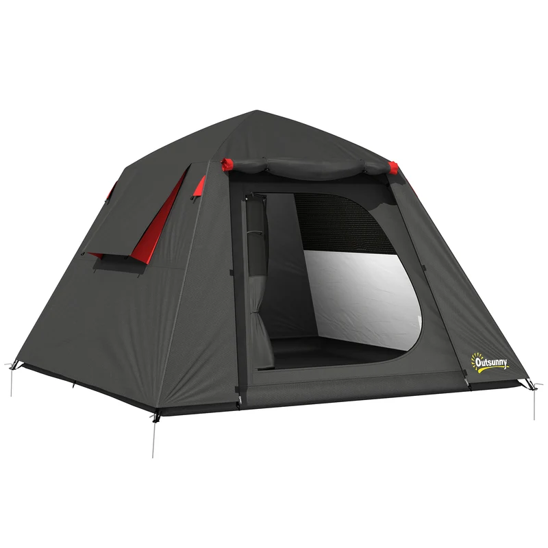 Tente dôme 2 personnes 210 x 210 x 150 cm imperméable 3000 mm montage nécessaire contemporain en polyester gris foncé 21_0006562