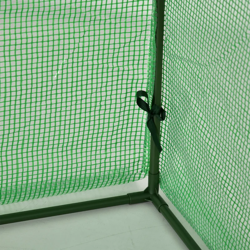 Mini serre de jardin 3 portes 295 x 100 x 80 cm protection contre intempéries bâche 140g/m² facile moderne en pe vert 21_0004112