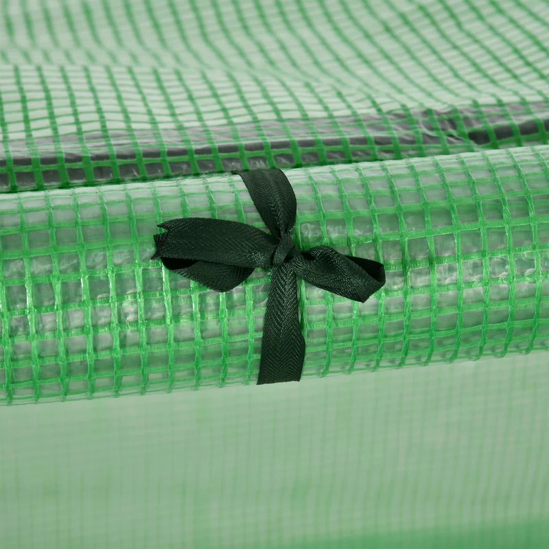 Mini serre de jardin 3 portes 295 x 100 x 80 cm protection contre intempéries bâche 140g/m² facile moderne en pe vert 21_0004112