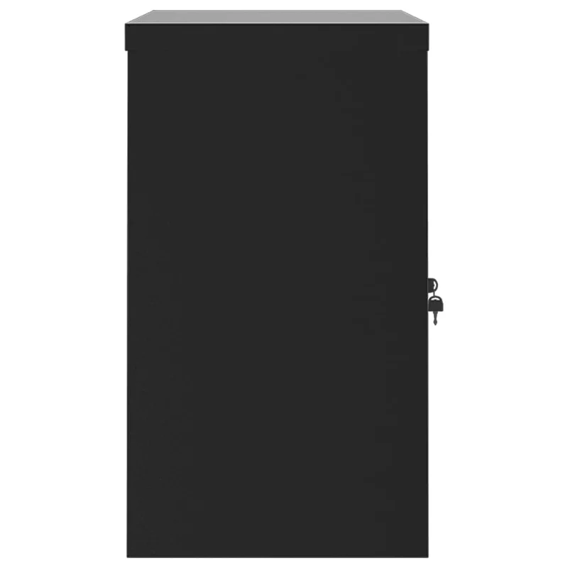 Caissons à tiroirs meuble de bureau avec 1 étagère réglable 90 x 40 x 70 cm acier noir DEC024594
