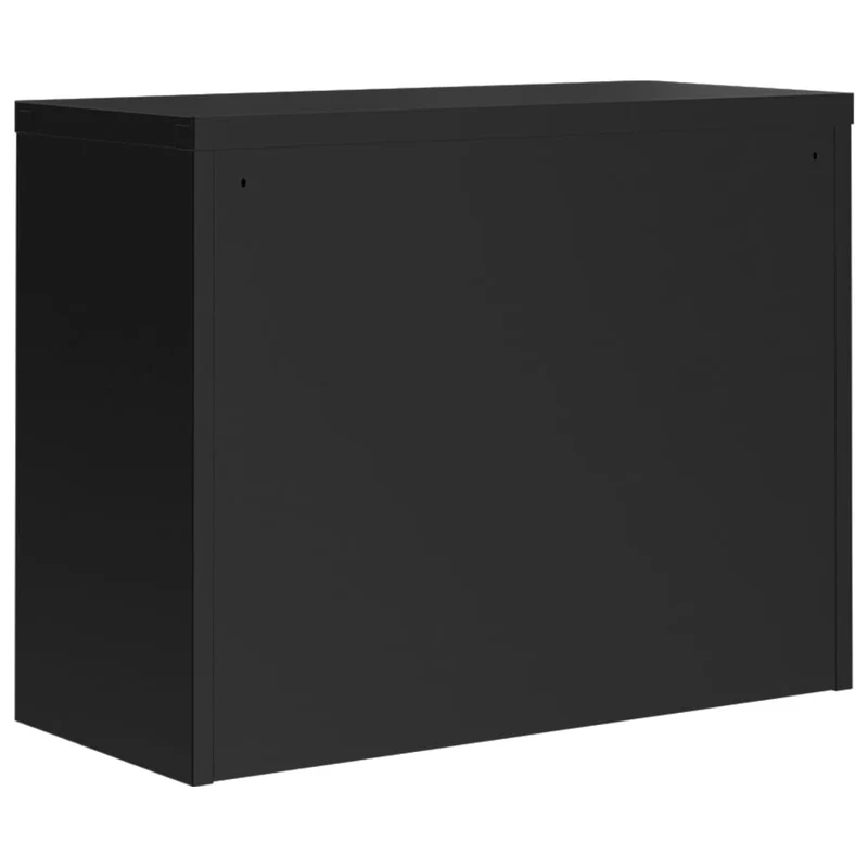 Caissons à tiroirs meuble de bureau avec 1 étagère réglable 90 x 40 x 70 cm acier noir DEC024594