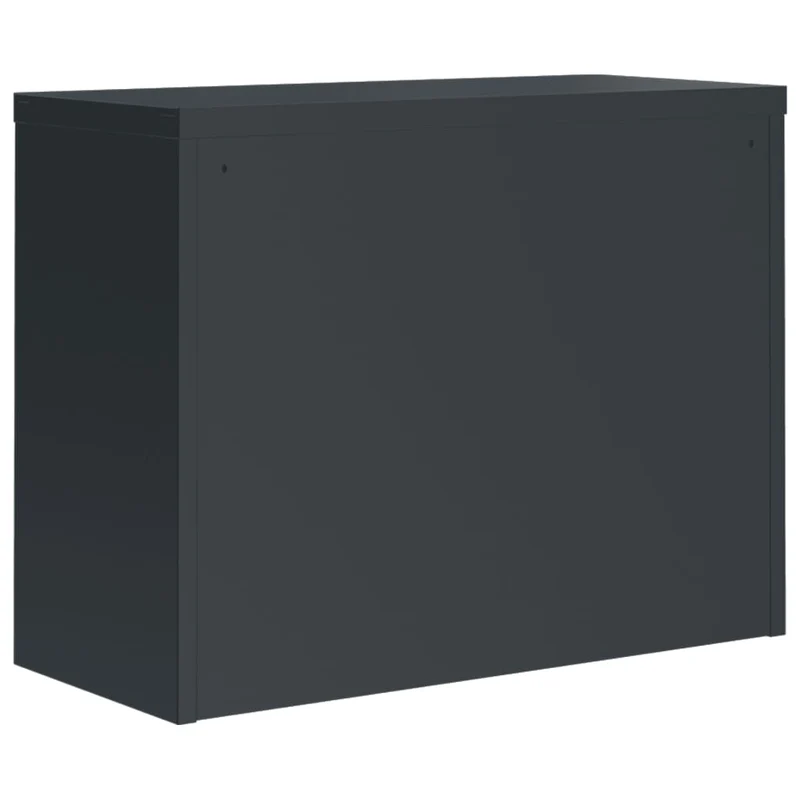 Caissons à tiroirs meuble de bureau avec étagère réglable et portes verrouillables 90 x 40 x 70 cm acier anthracite DEC024508
