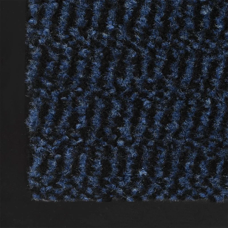 Paillasson de porte d'entrée touffeté 60 x 180 cm en PP bleu support en caoutchouc antidérapant DEC040671