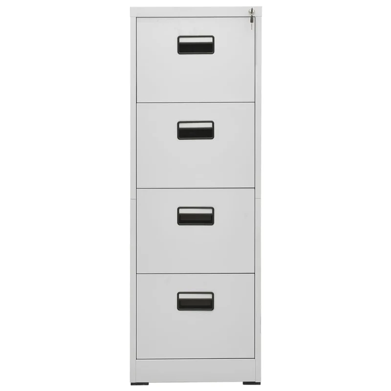 Caissons à tiroirs meuble de bureau armoire à dossiers 4 tiroirs 46 x 62 x 133 cm acier gris clair DEC024536