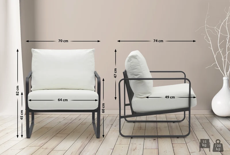 Fauteuil lounge design retro chic en PVC blanc et cadre en métal noir mat 10_0002816