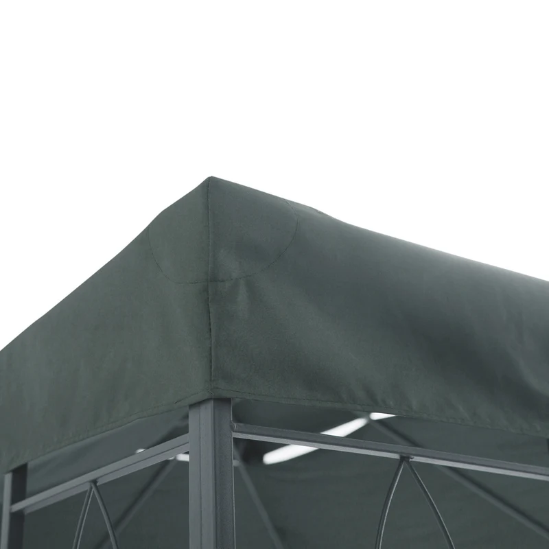 Toile de rechange pour pavillon 3 x 4 m double toit ventilation anti poche d'eau contemporain jardin en polyester gris 21_0004744