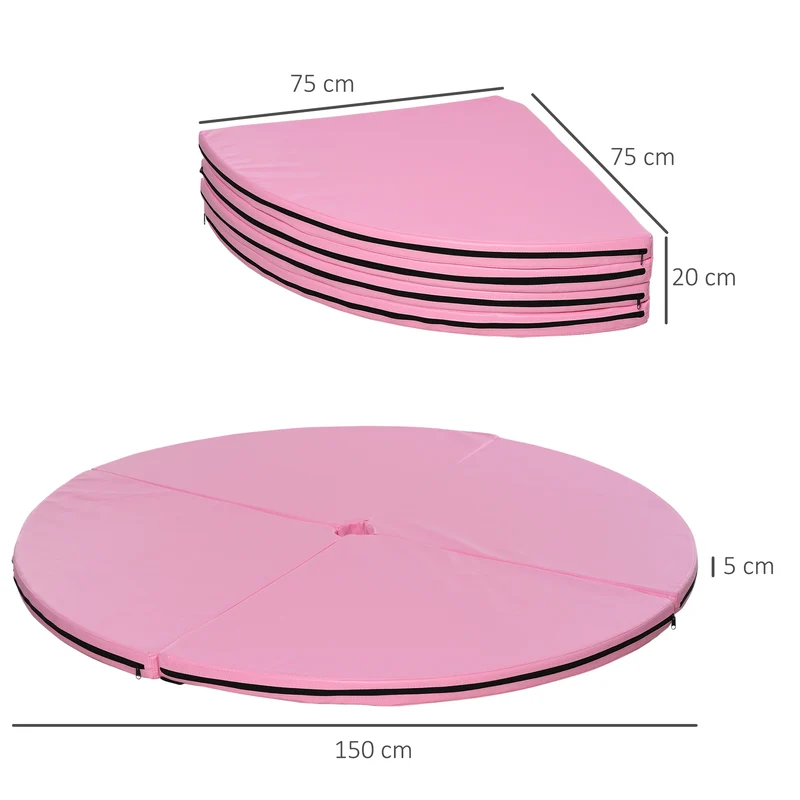 Tapis protection pliable danse verticale 150 x 5 cm antichoc confort polyvalent style contemporain salon en plastique rose 21_0006910