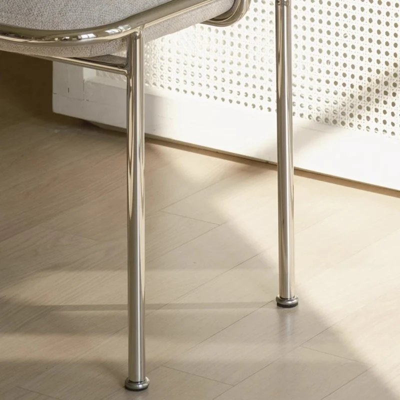 Contemporary Nordic Square Rectangular Velvet Cotton-linen Stainless Steel Solid Wood Plywood Low Stool For Living Room